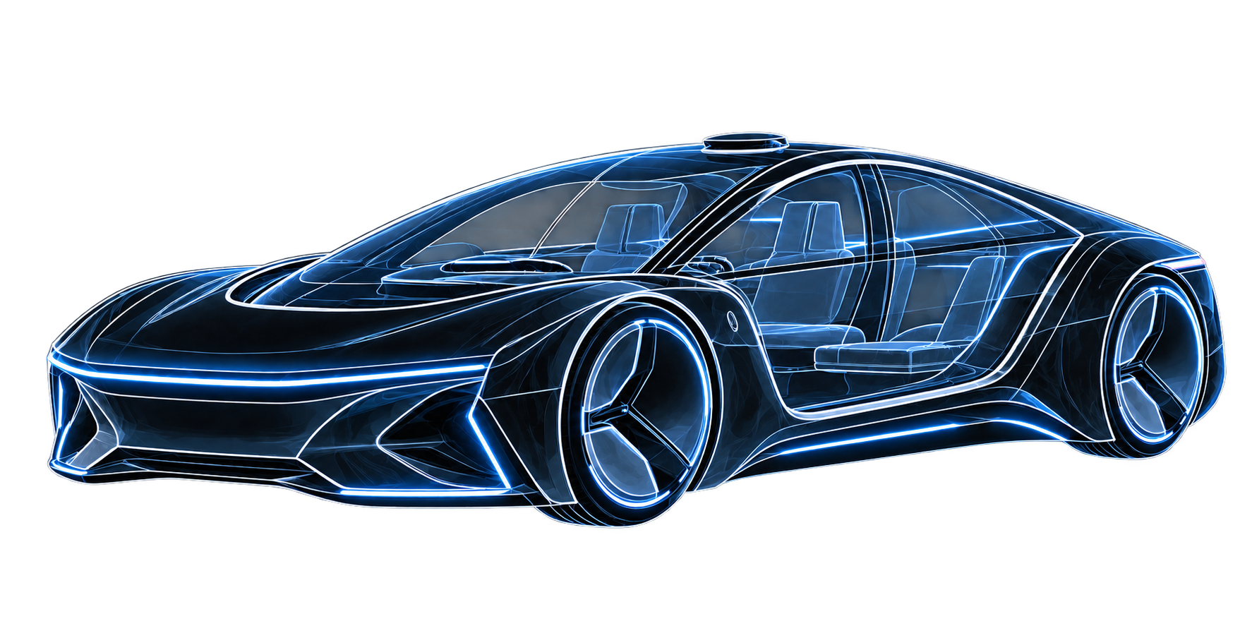 Futuristic autonomous car drawing